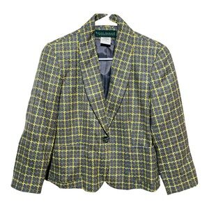 Vintage Harvey Bernard by Bernard Holtzman Plaid Blazer Size 6